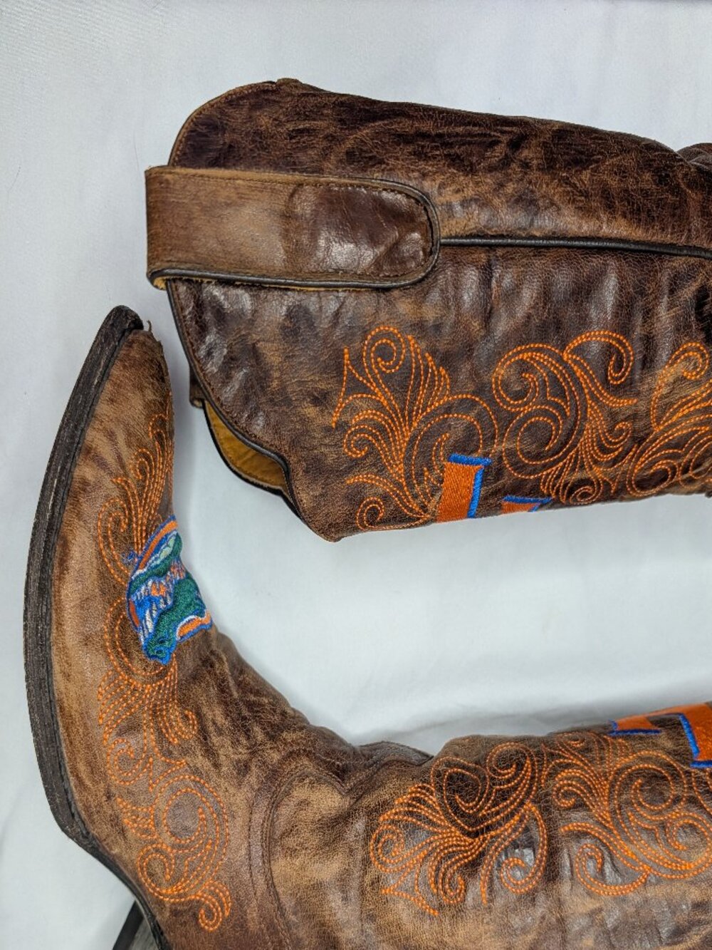 Gameday University of Florida Gators Leather Cowboy Boots Womens 7 UF - Picture 10 of 15